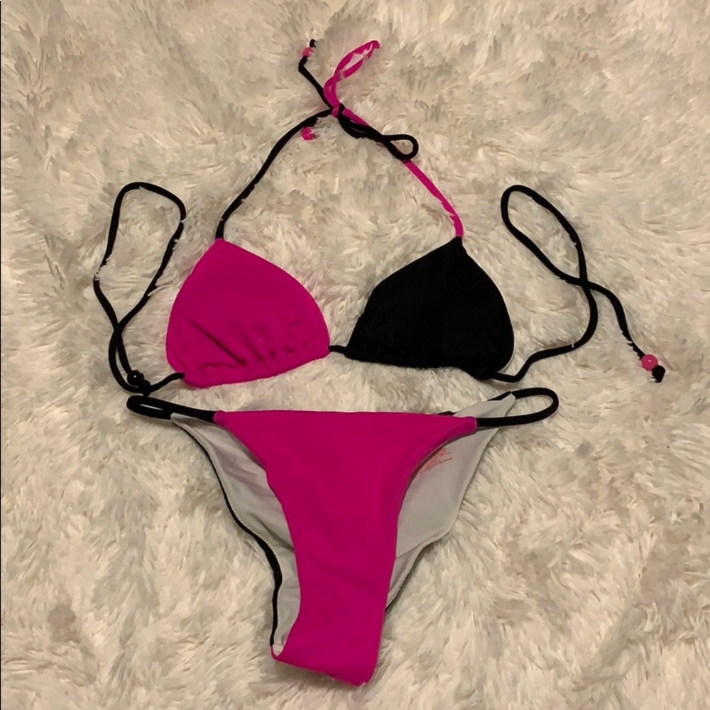 VS Pink and Black two piece swimsuit
